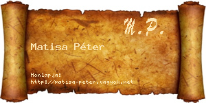 Matisa Péter névjegykártya
